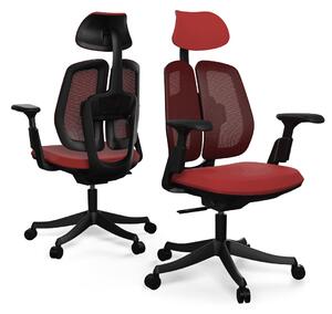 Ergonomická kancelářská židle Liftor Active, červená (textil + síťovina)