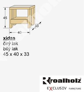 Design moderní noční stolek masiv XIDAS (noční stolek se sklem XIDAS)
