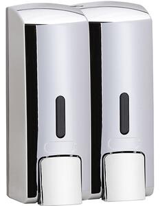 Bemeta Design Dávkovač mýdla, 2 x 300 ml, dvojitý, plast, lesk - 121209132