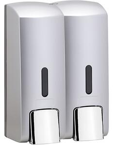 Bemeta Design Dávkovač mýdla, 2 x 300 ml, dvojitý, plast, mat - 121209135