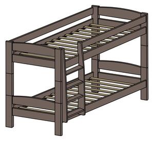 Barevná dvoupatrová postel z masivu ELEA P, palanda (kvalitní palanda z masivu)