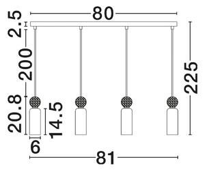LED moderný luster Filomena 81 stone – Šedá