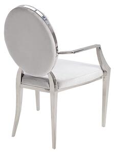 Modern Baroque Period Jídelní židle INVICTUS, s područkami, bílý samet