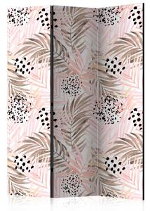 Paraván - Růžové palmové listy 135x172