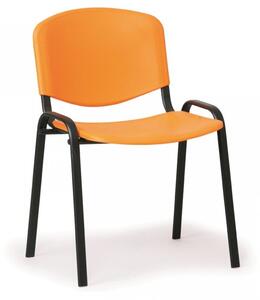 Konferenční plastová židle ISO, oranžová Biedrax Z9517O, podnož černá