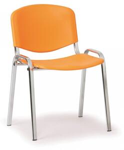 Konferenční plastová židle ISO, oranžová Biedrax Z9527O, podnož chromovaná