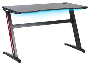 Herní stůl DARFUR 120 cm 60 cm RGB LED Černá