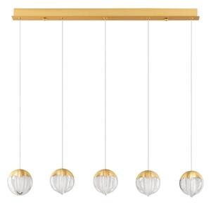 LED designový lustr Alicia zlatá 5 line