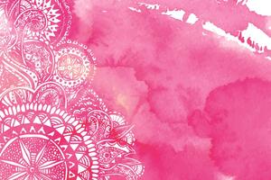 Tapeta Mandala růžový akvarel