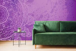 Tapeta fialová arabeska na abstraktním pozadí