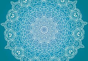Tapeta meditační Mandala na modrém pozadí