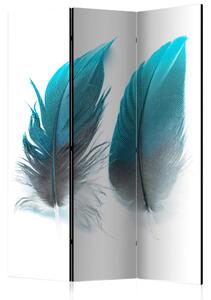 Paraván Blue Feathers Dekorhome 135x172 cm (3-dílný)
