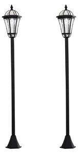 OUTSUNNY Sada dvou solárních luceren Ø18,5 x 129 cm černá