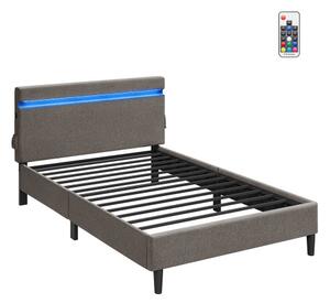 Kovová manželská postel s LED 140 cm RMB802G71