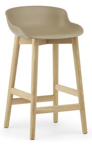 Normann Copenhagen designové barové židle Hyg Barstool Oak Low (výška 65 cm)