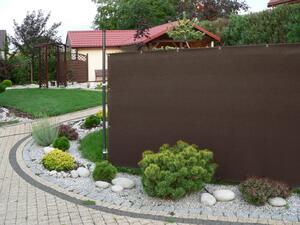 Stínící plotová zástěna 1,2x2,5 m PREMIUM, ratanový vzor hnědá, 240g/m2 MyBestHome