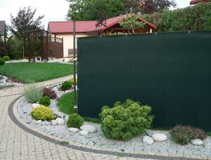 Stínící plotová zástěna 1,2x2,5 m PREMIUM, ratanový vzor zelená, 240g/m2 MyBestHome