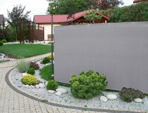 Stínící plotová zástěna 1,2x2,5 m PREMIUM, ratanový vzor šedá, 240g/m2 MyBestHome