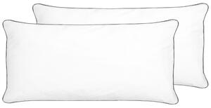 Sada 2 polštářů PELISTER Nízká 40 x 80 cm Mikrovlákno Bílá
