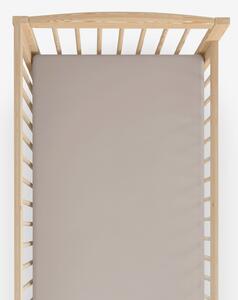 Goldea bavlněné prostěradlo do dětské postýlky - šedohnědé 60 x 120 cm