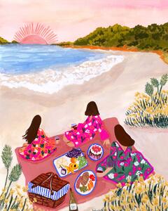 Ilustrace Beach Picnic, Sarah Gesek, (30 x 40 cm)