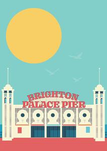 Ilustrace Brighton Pier, Gail Myerscough, (30 x 40 cm)
