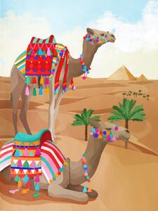Ilustrace Desert Adventure, Goed Blauw, (30 x 40 cm)