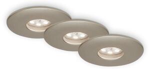 BRILONER 3ks sada LED vestavné svítidlo, pr. 4,5 cm, 1,8 W, matný nikl IP44 BRI 7240-032