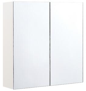 Nástěnná zrcadlová skříňka do koupelny NAVARRA 60 cm 60 cm Bílá