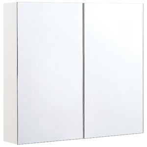 Nástěnná zrcadlová skříňka do koupelny NAVARRA 80 cm 70 cm Bílá