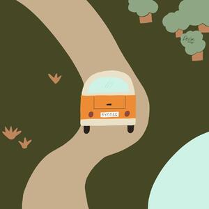 Ilustrace Road Trip, Alix Campbell, (40 x 40 cm)