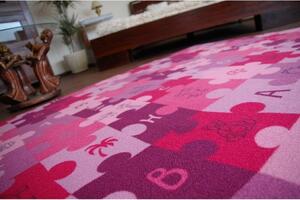Dětský koberec PUZZLE fiolet - Výprodej