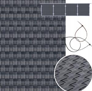 Balkonová ratanová zástěna MALMO, tmavě šedá, výška 90 cm šířka různé rozměry 1300 g/m2 MyBestHome Rozměr: 90x100 cm