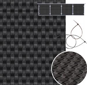 Balkonová ratanová zástěna MALMO, černá, výška 90 cm šířka různé rozměry 1300 g/m2 MyBestHome Rozměr: 90x100 cm