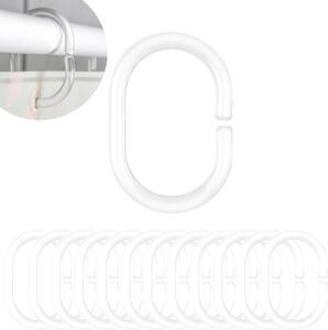 Průhledné – průměr 46 x 29 mm, vnitřní průměr – pro tyče sprchových závěsů – kroužky pro sprchové závěsy – háček na sprchový závěs, tvar C, pro koupelnu – háček na závěs, pro sprchu a vanu
