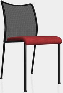 Alba Konferenční židle TRINITY bez područek , černá kostra, sedák Suedine červená