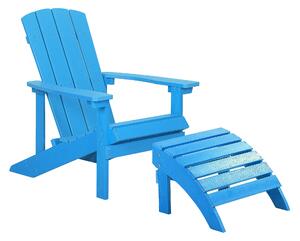 Zahradní židle ADIRONDACK s podnožkou Modrá