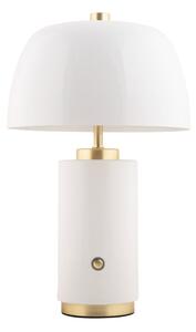 Bílá LED stmívatelná stolní lampa s kovovým stínidlem (výška 30 cm) Freya – Leitmotiv