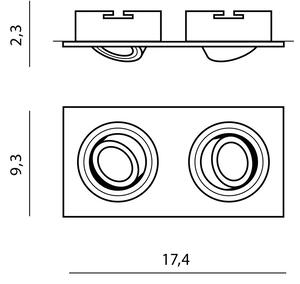 Podledové svítidlo Caro 2 Square zlaté – Zlatá