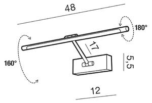 LED nástěnné svítidlo Davinci 48 černá matná