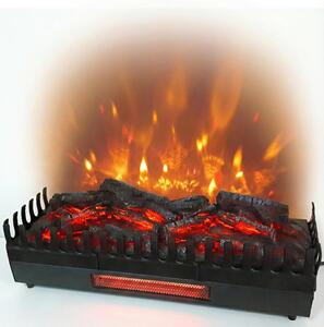 Elektrický krb s efektem plamene XL + topení 2000 W – s efektem žhnoucích polen – LED osvětlení – volně stojící – 67x23x24 cm
