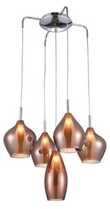 Industriální lustr Amber 5 měděná