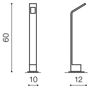 LED vnější lampa Agape 60 – Šedá