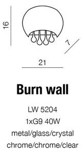 Designové nástěnné svítidlo Burn – Šedá