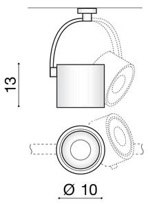 LED bodové světlo Costa Arm černé – Černá