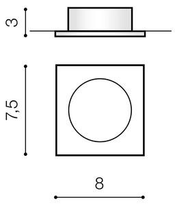 Podledové svítidlo Ivo Square bílé – Bílá