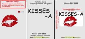 Samolepka s nápisem Kisses-01 , Samolepky na zeď