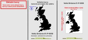 Mapa Velká Británie - 01, Samolepky na zeď