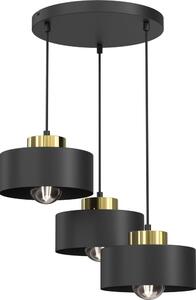 Lustr na lanku MARTI 3xE27/15W/230V černá/zlatá
