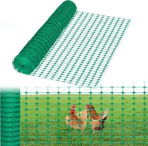 QEENTOE – Plot, ohraničovací plot, plot pro hospodářská zvířata, výška 100 cm, ochranná síť, plast, řezaný, plot pro slepice, plot pro drůbež, 1x30 metrů, zelený